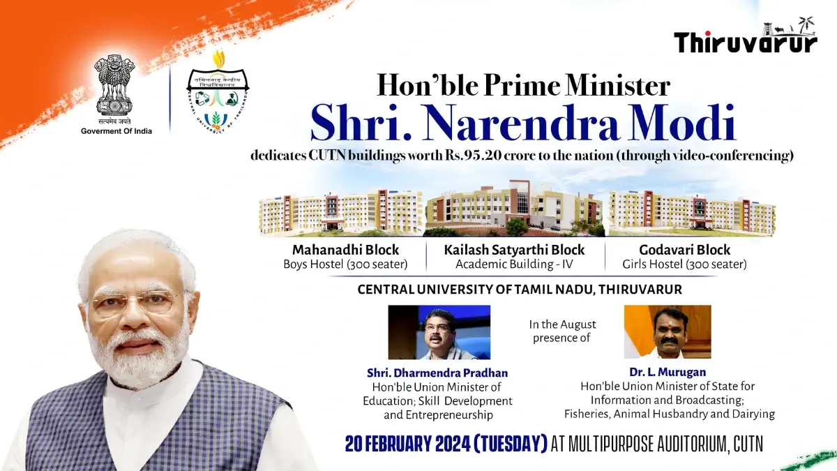 Central-University-PM-Modi-Inaugurates Thiruvarur Pin Code 610001: List of Pin code of Thiruvarur, Tamil Nadu