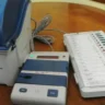 Electronic voting machines flying to polling stations