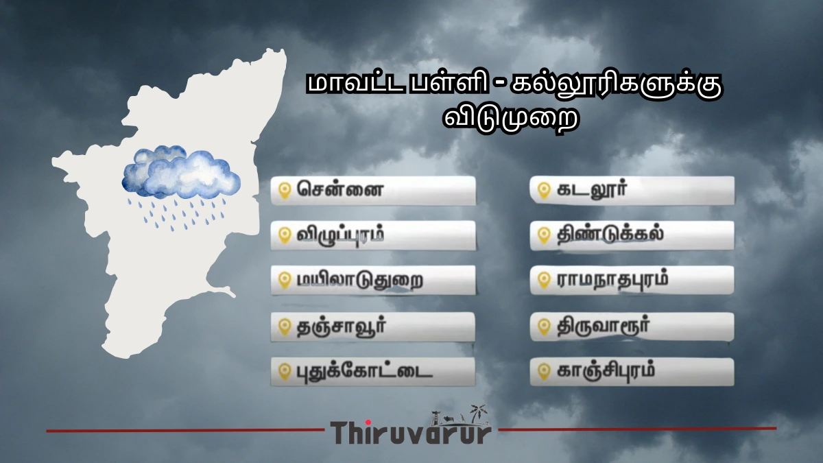 Thiruvarur Rain Today: திருவாரூரில் பரவலாக மழை!